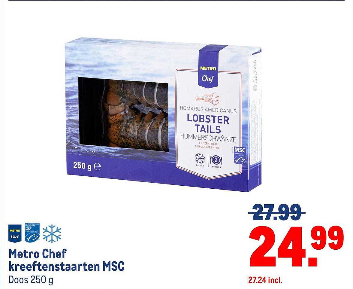 Metro Chef kreeftestaarten MSC Doos 250 g