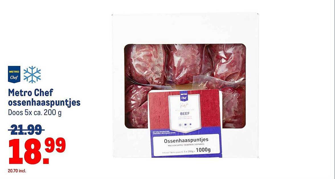 Metro Chef ossenhaaspuntjes Doos 5x ca. 200 g