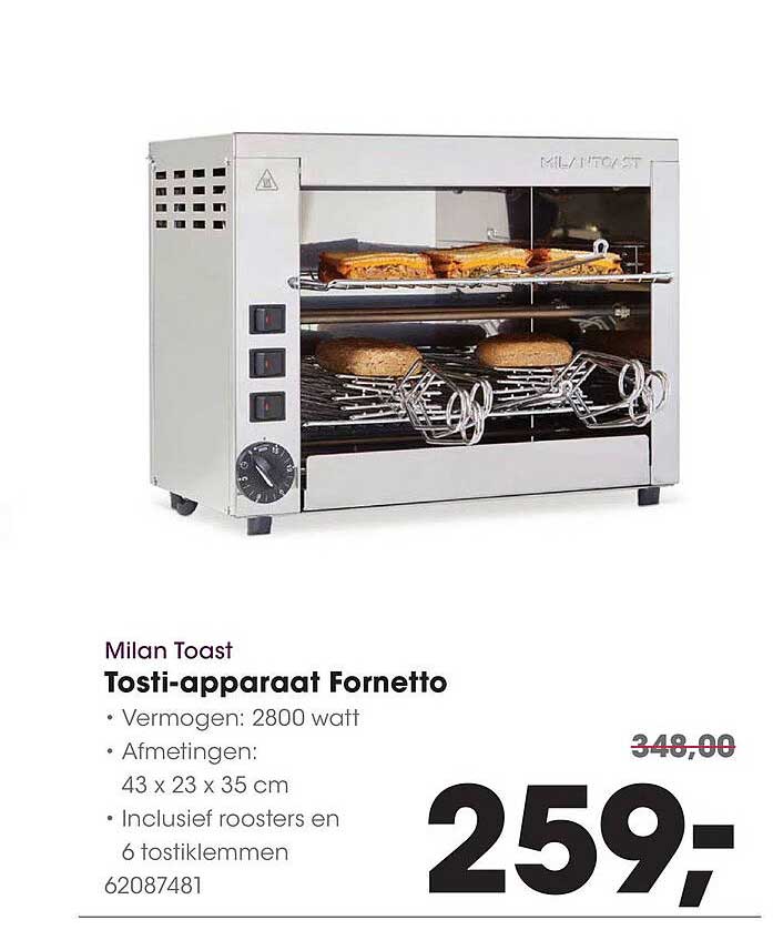 Milan Toast Tosti-apparaat Fornetto