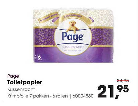 Page Toiletpapier Kussenzacht