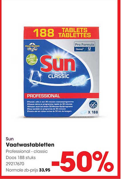 Sun Vaatwastabletten Professional - classic