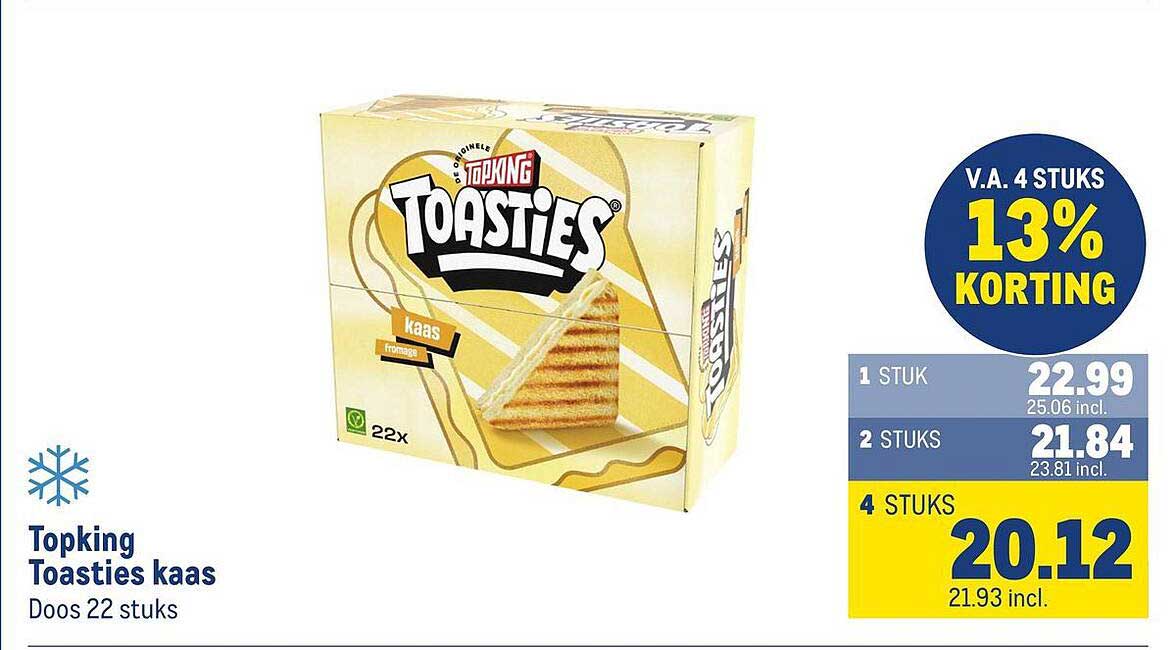 Topking Toasties kaas Doos 22 stuks