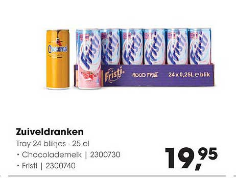 Zuiveldranken - Tray 24 blikjes - 25 cl