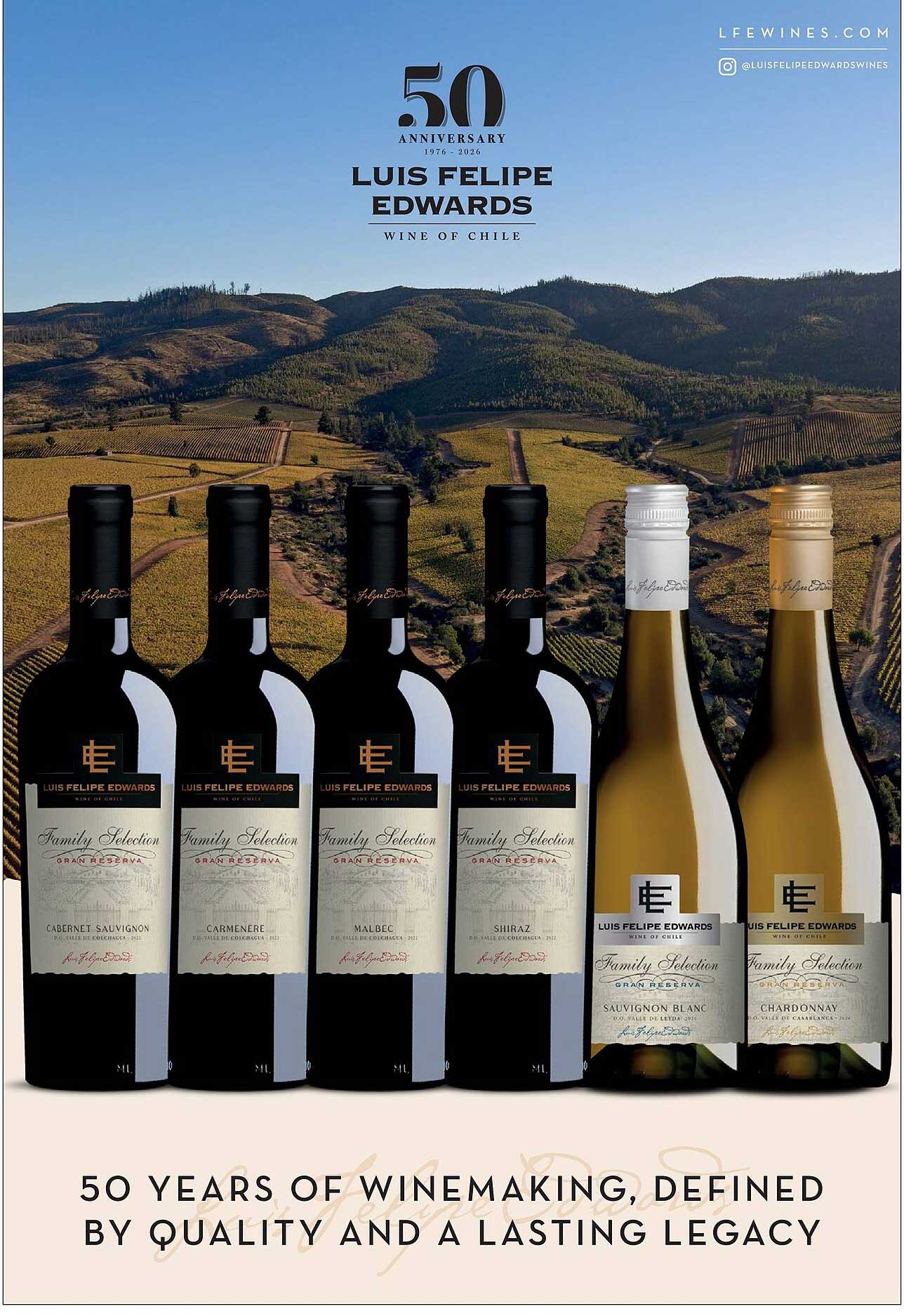 50 ANNIVERSARY LUIS FELIPE EDWARDS WINE OF CHILE