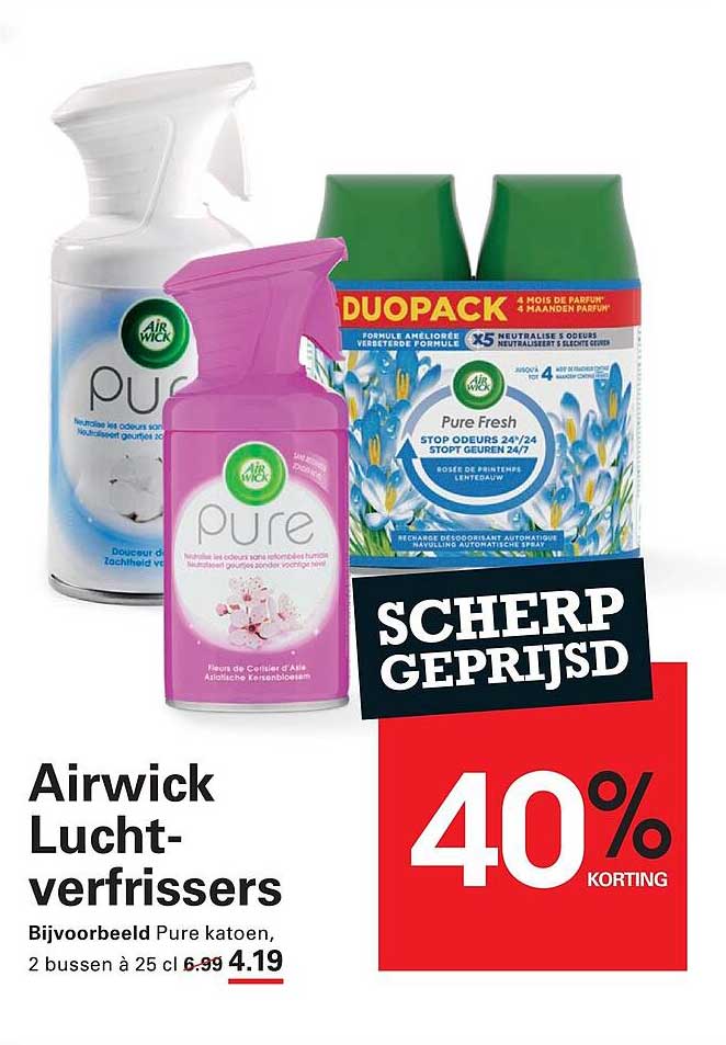 Airwick Luchtverfrissers 40% korting