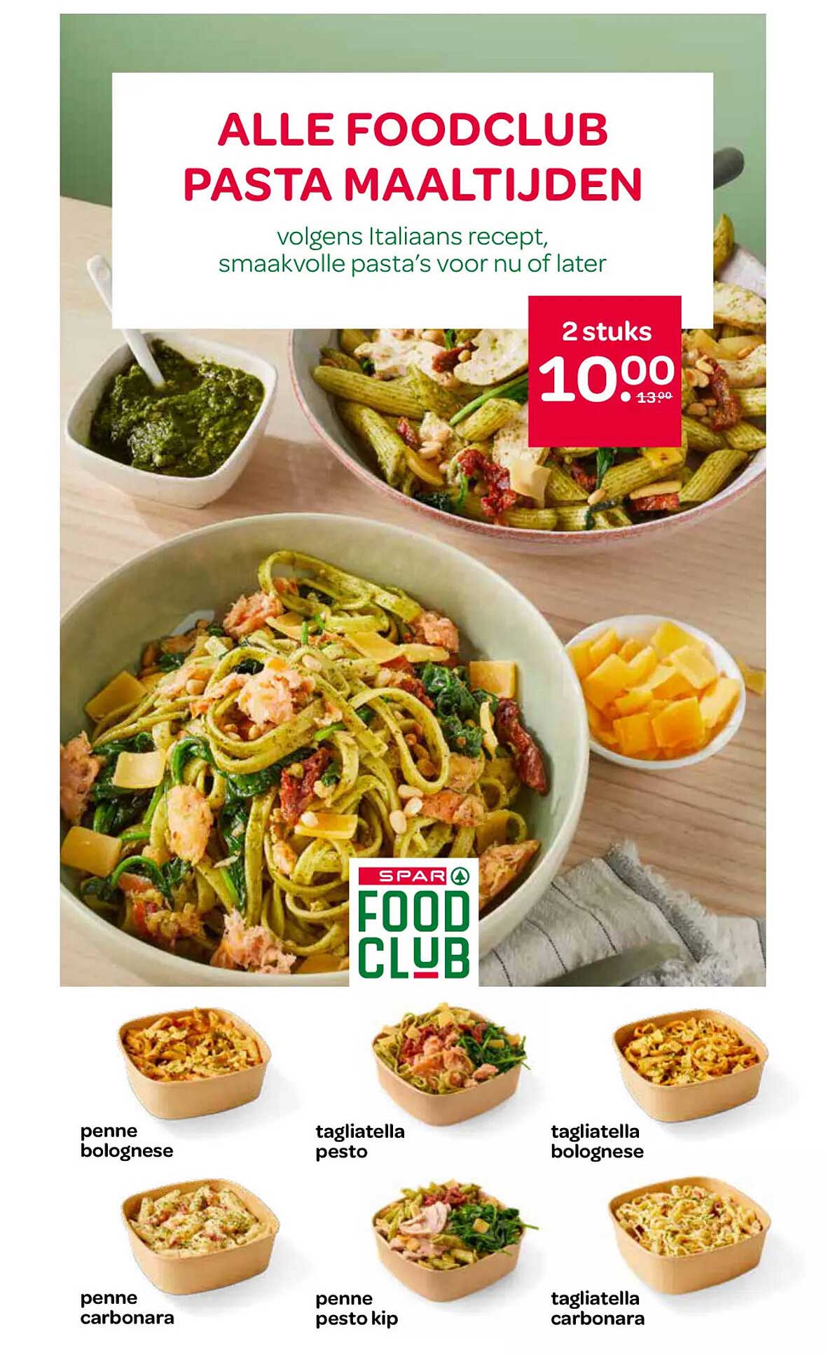 ALLE FOODCLUB PASTA MAALTIJDEN volgens Italiaans recept, smaakvolle pasta’s voor nu of later 2 stuks