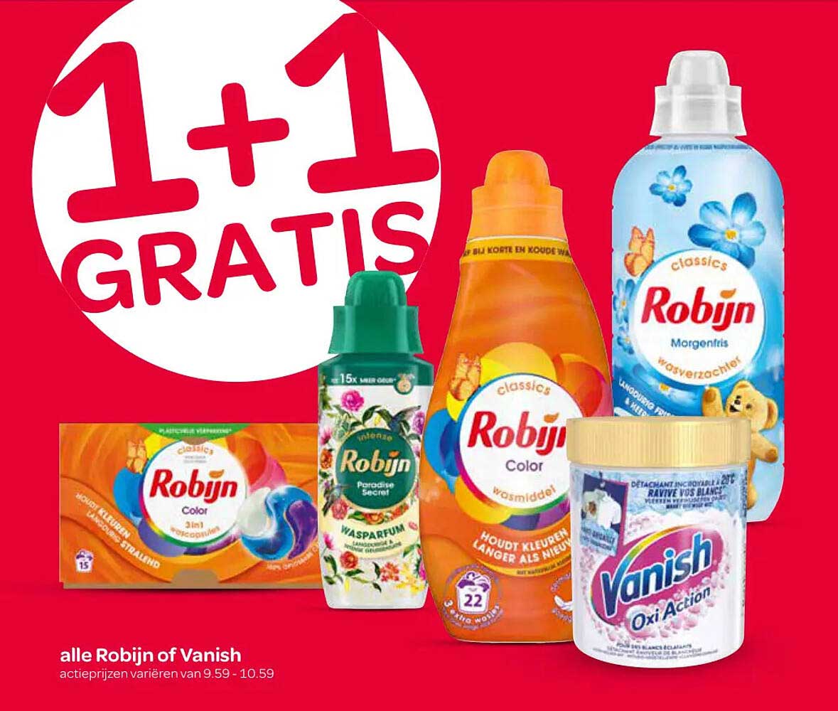 alle Robijn of Vanish 1+1 GRATIS
