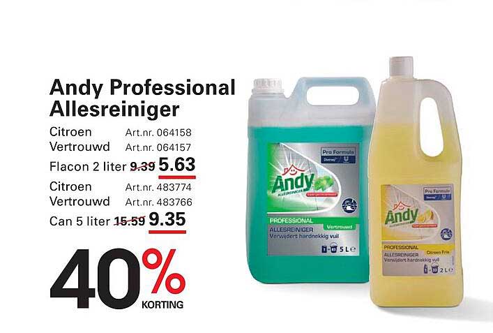 Andy Professional Allesreiniger - Citroen - Vertrouwd 40% korting