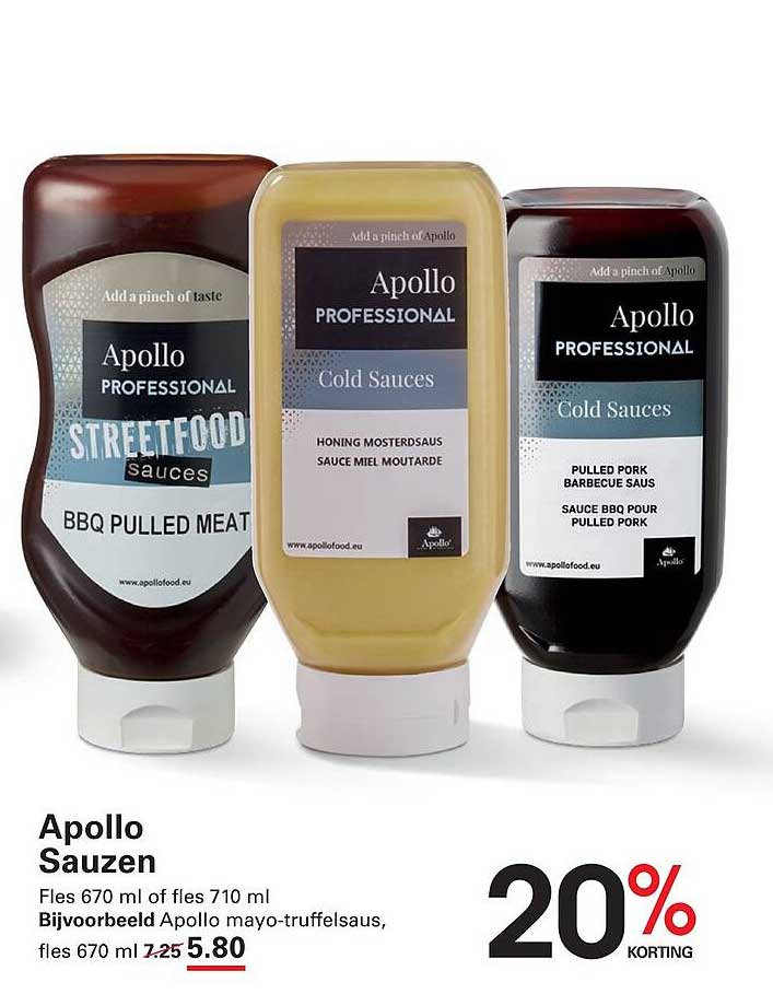 Apollo Sauzen 20% korting