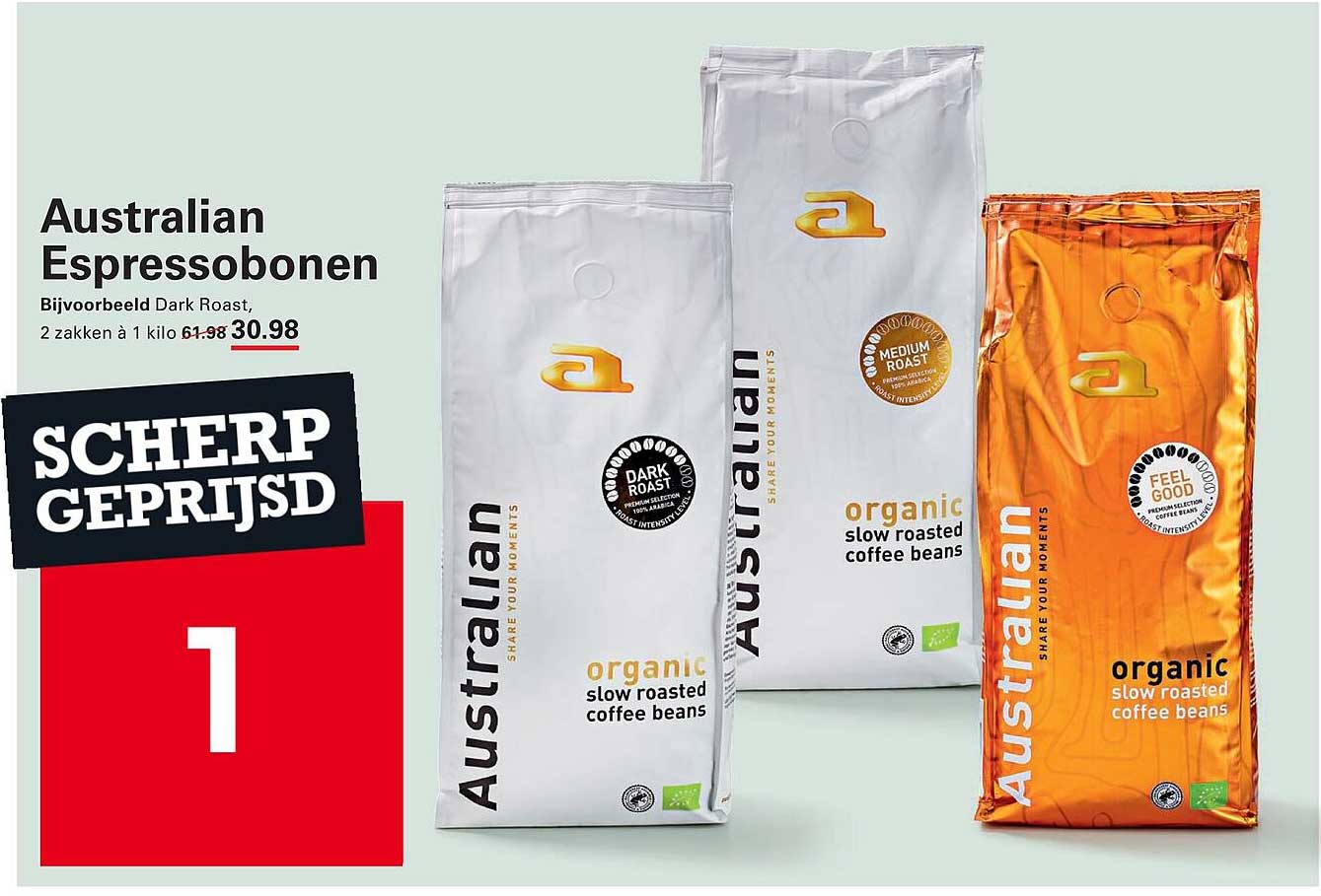 Australian Espressobonen Scherp geprijsd