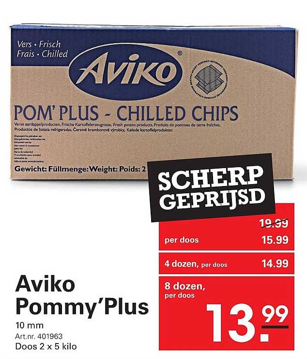 Aviko Pommy'Plus 10 mm SCHERP GEPRIJSD