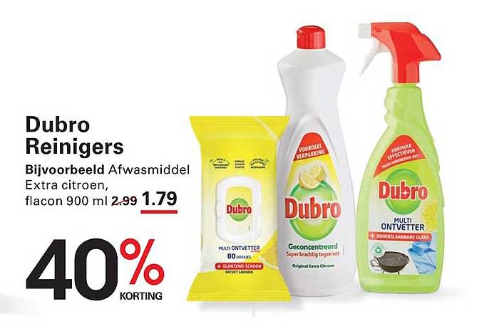 Dubro Reinigers Bijvoorbeeld Afwasmiddel Extra citroen, flacon 900 ml