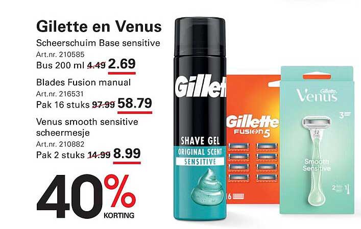 Gillette en Venus 40% KORTING