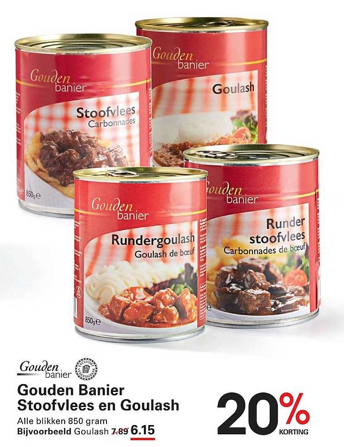 Gouden Banier Stoofvlees en Goulash 20% korting