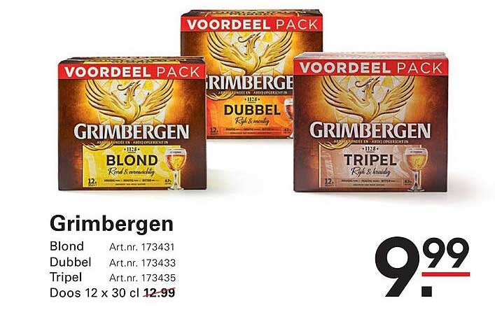 Grimbergen Blond Dubbel Tripel Doos 12 x 30 cl
