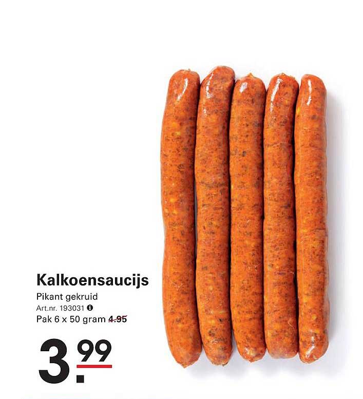 Kalkoensaucijs Pikant gekruid