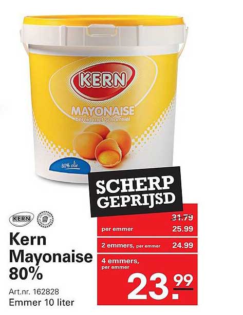 Kern Mayonaise 80% Emmer 10 liter SCHERP GEPRIJSD