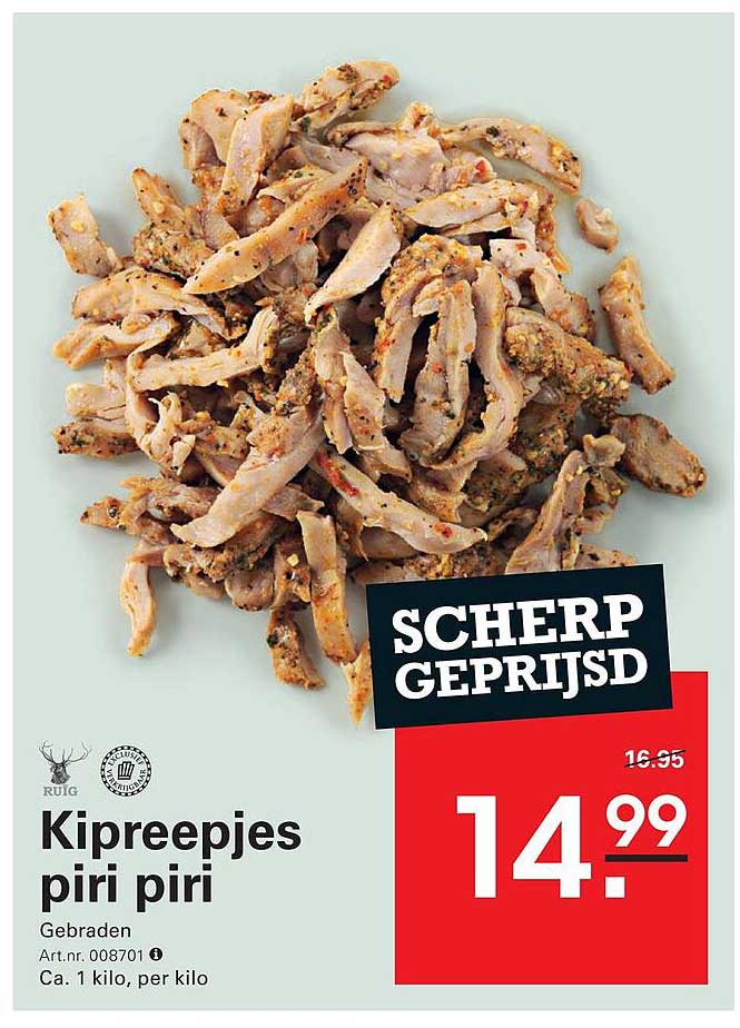 Kipreepjes piri piri Gebraden