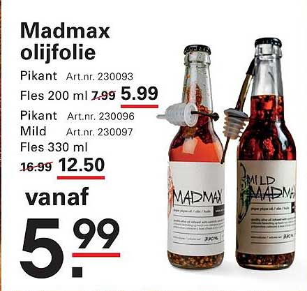Madmax olijfolie vanaf 5.99