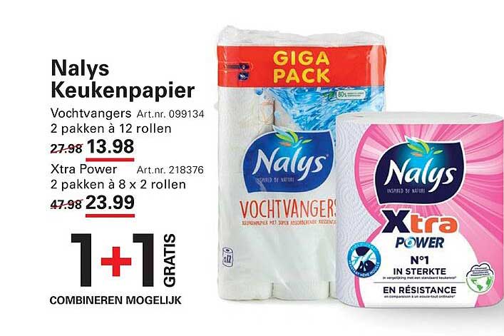 Nalys Keukenpapier 1+1 GRATIS