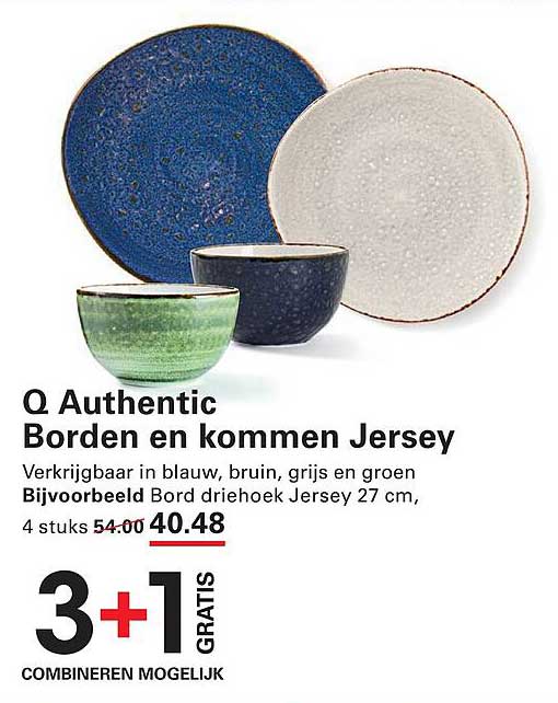Q Authentic Borden en kommen Jersey 3+1 gratis