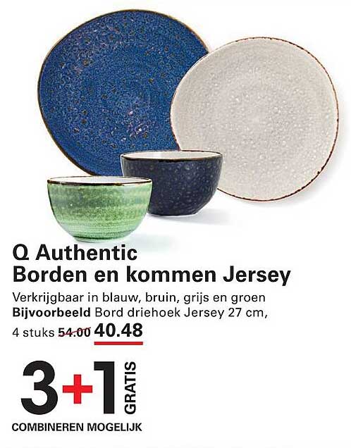 Q Authentic Borden en kommen Jersey 3+1 GRATIS