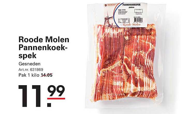 Rode Molen Pannenkoekspek Gesneden