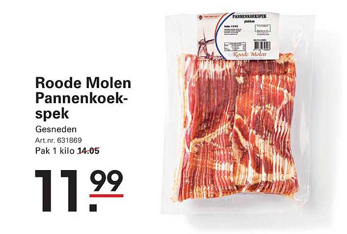Roode Molen Pannenkoekspek Gesneden