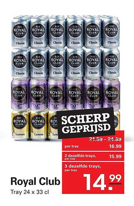 Royal Club Tray 24 x 33 cl SCHERP GEPRIJSD