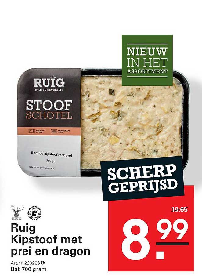 Ruig Kipstoof met prei en dragon