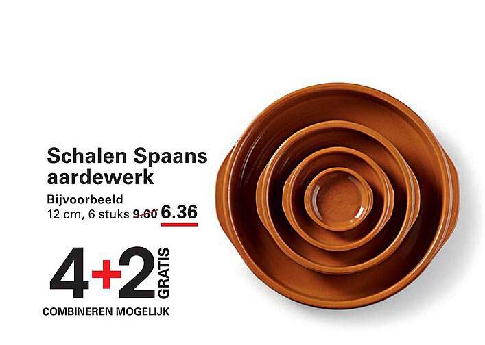 Schalen Spaans aardewerk 4+2 GRATIS