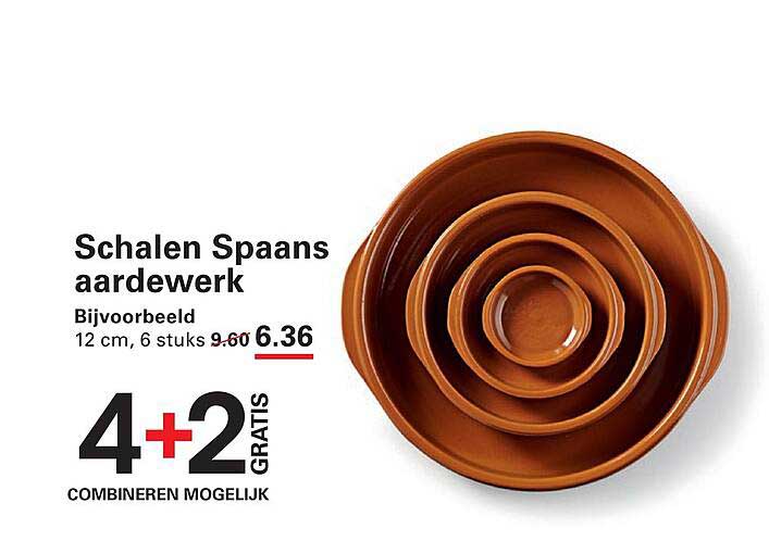 Schalen Spaans aardewerk 4+2 GRATIS