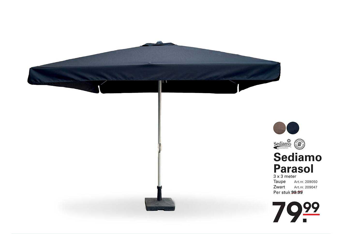 Sediamo Parasol 3 x 3 meter