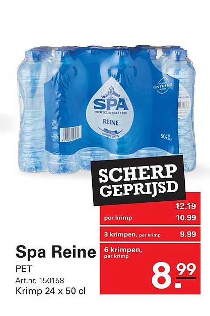 Spa Reine PET Krimp 24 x 50 cl SCHERP GEPRIJSD