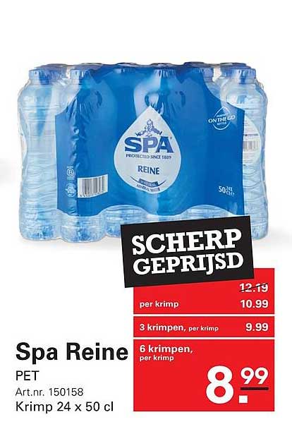 Spa Reine PET SCHERP GEPRIJSD