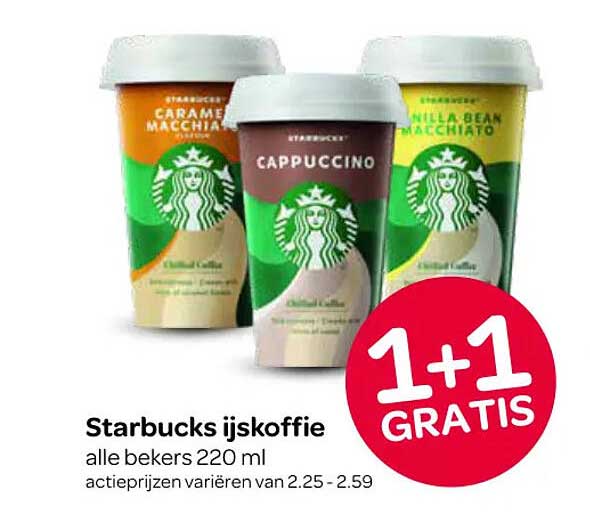Starbucks ijskoffie 1+1 GRATIS