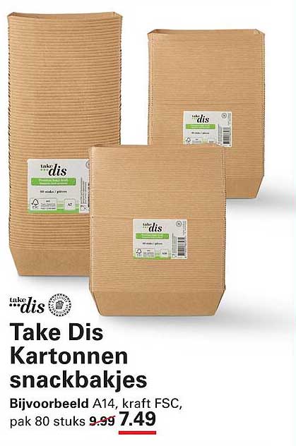 Take Dis Kartonnen snackbakjes