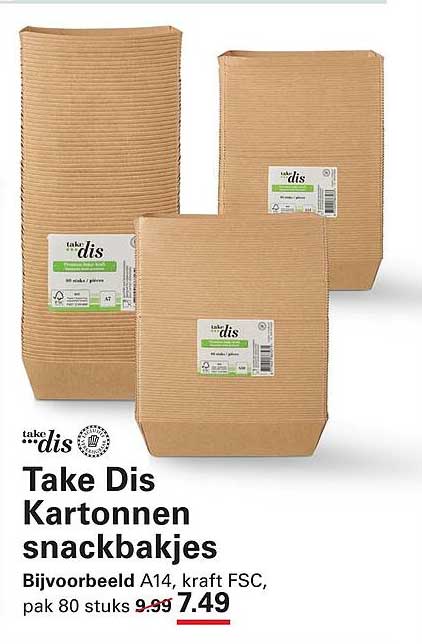 Take Dis Kartonnen snackbakjes
