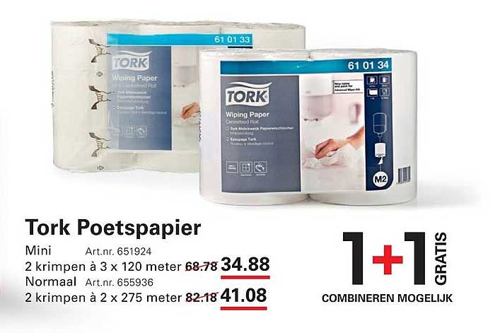 Tork Poetspapier 1+1 GRATIS