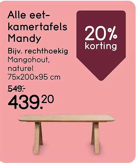 Alle eetkamertafels Mandy