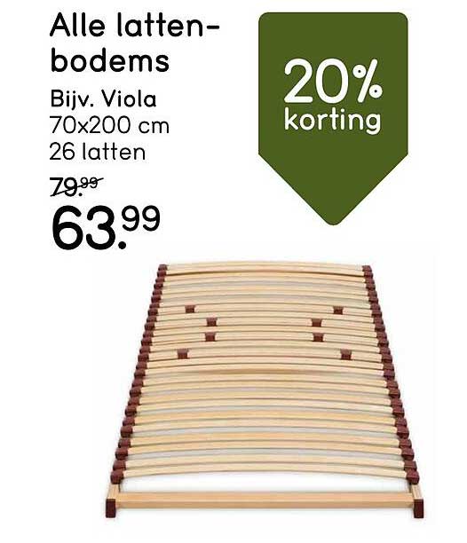 Alle latten-bodems Bijv. Viola 70x200 cm 26 latten