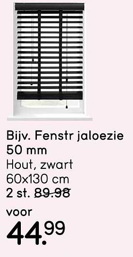 Bijv. Fenstr jalozie 50 mm Hout, zwart 60x130 cm 2 st. 89.98 voor 44.99
