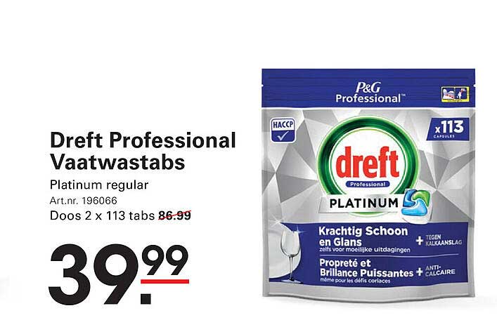 Dreft Professional Vaatwastabs Platinum regular