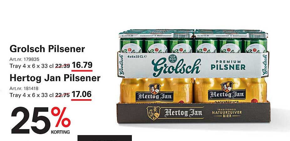 Grolsch Pilsener en Hertog Jan Pilsener