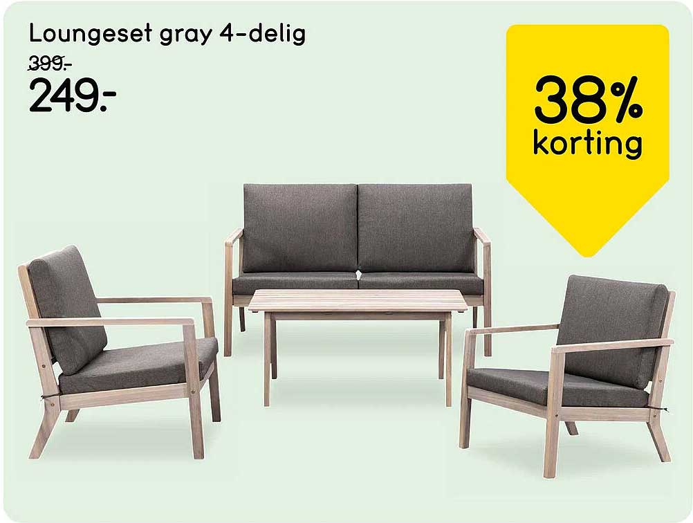 Loungeset gray 4-delig