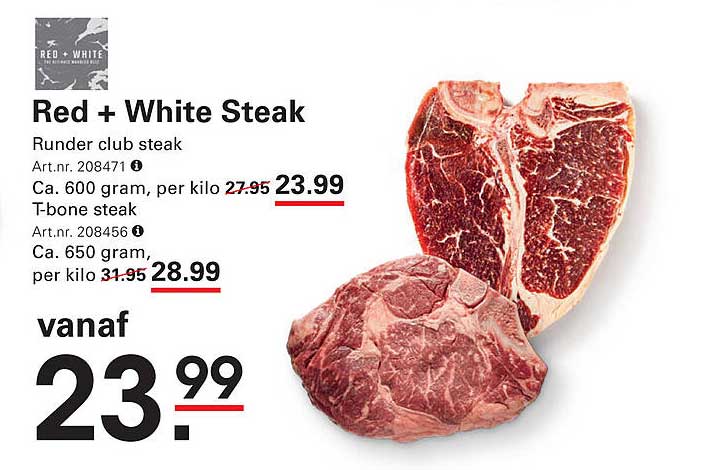 Red + White Steak