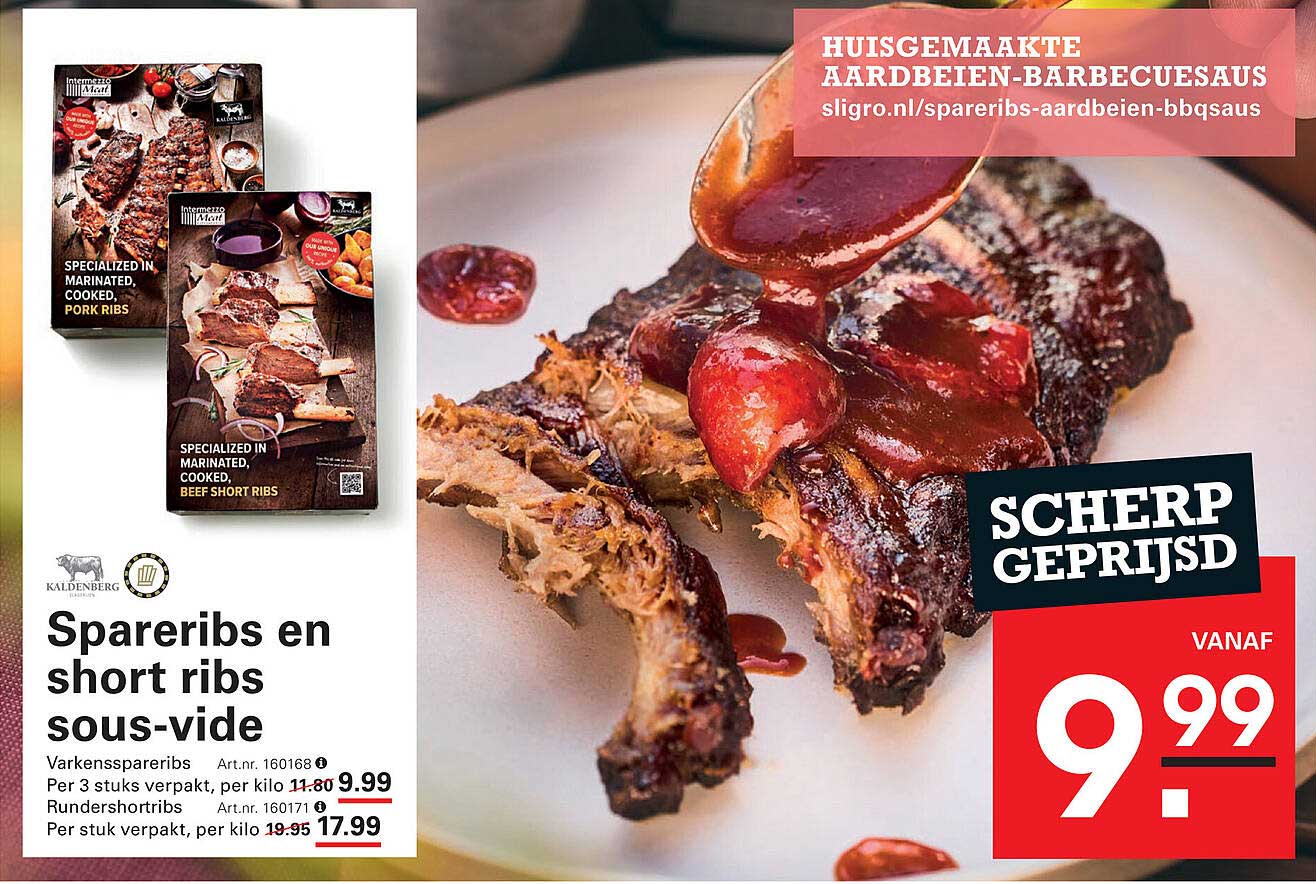 Spareribs en short ribs sous-vide