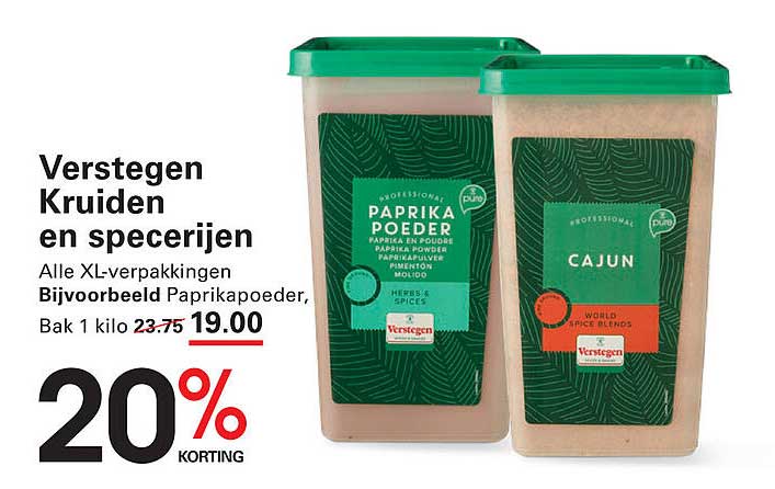 Verstegen Kruiden en specerijen - Alle XL-verpakkingen Bij voorbeeld Paprikapoeder, Bak 1 kilo