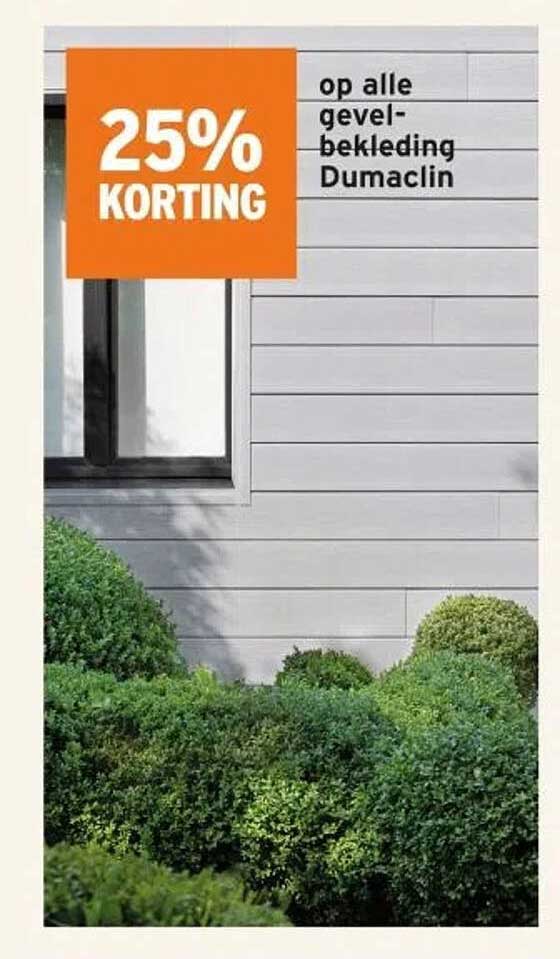 25% korting op alle gevelbekleding Dumaclin