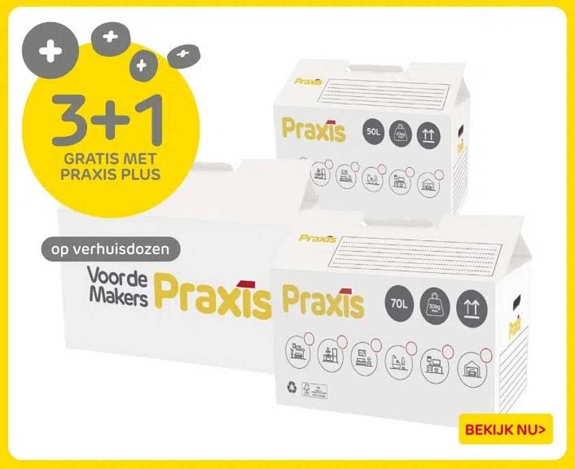 3+1 GRATIS MET PRAXIS PLUS op verhuisdozen